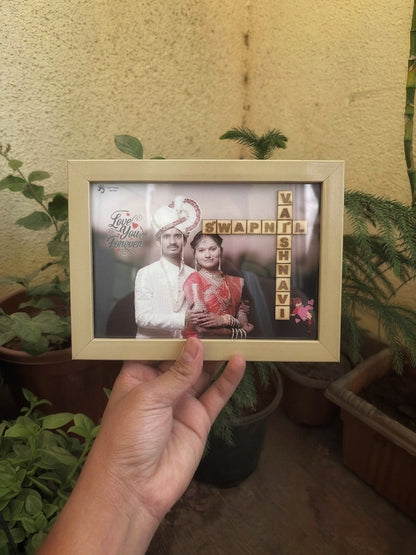 Personalised Crossword Couple Photo Frame | Anniversary Special Gift