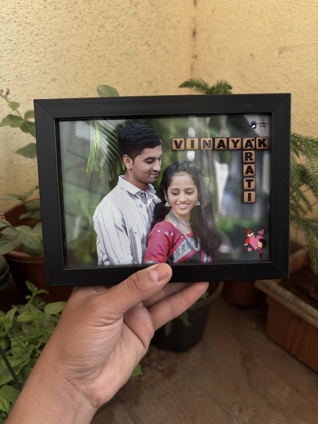 Personalised Crossword Couple Photo Frame | Anniversary Special Gift