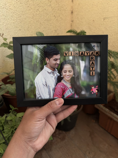 Personalised Crossword Couple Photo Frame | Anniversary Special Gift