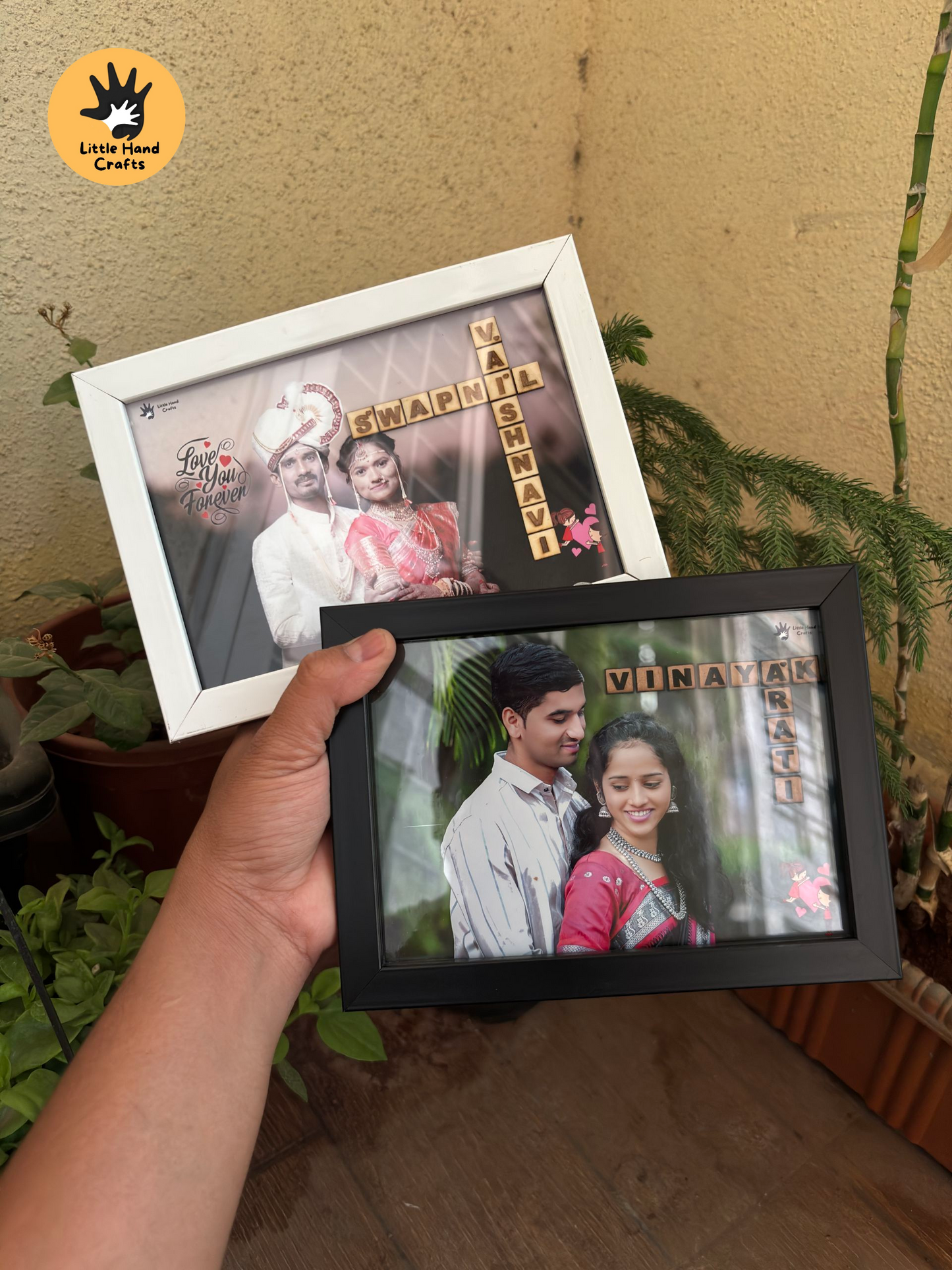 Personalised Crossword Couple Photo Frame | Anniversary Special Gift