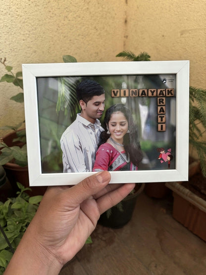 Personalised Crossword Couple Photo Frame | Anniversary Special Gift
