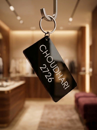 Number Plate Keychain with Personal Details for Bike